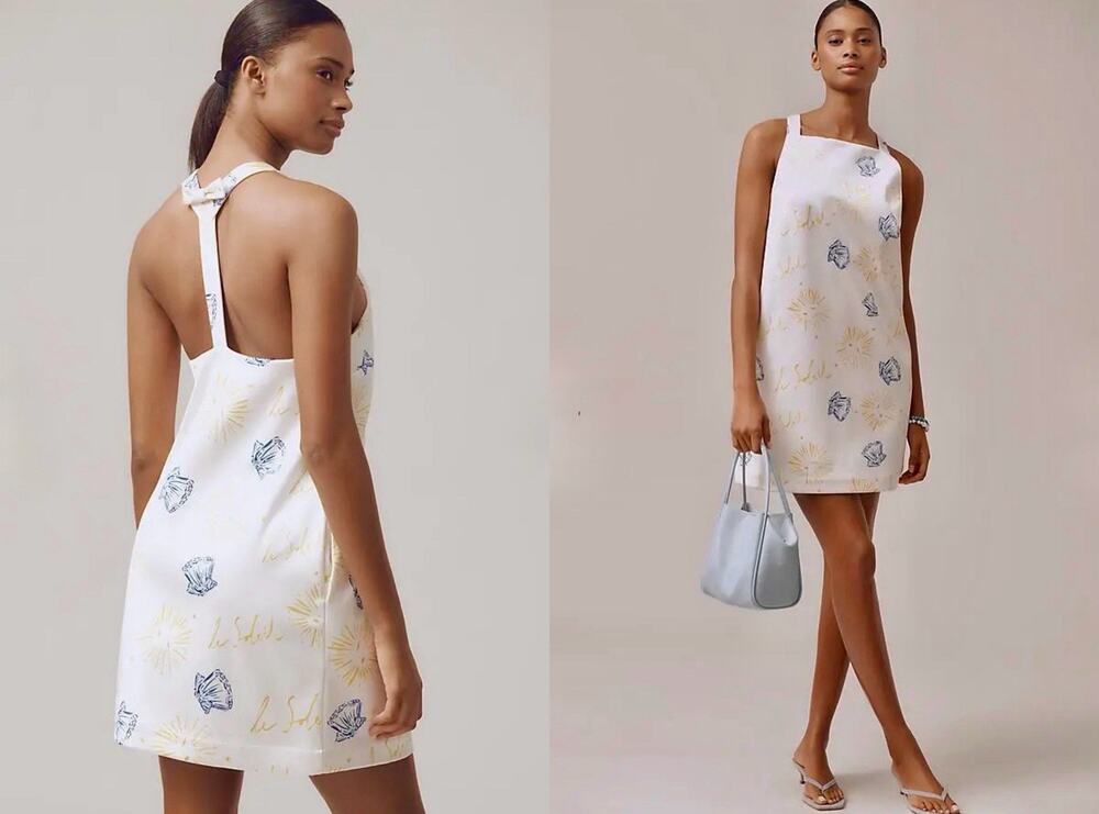 NWT Anthro Nephthys x Maeve Mini Dress — XL White Coastal Whimsy Bridal Resort